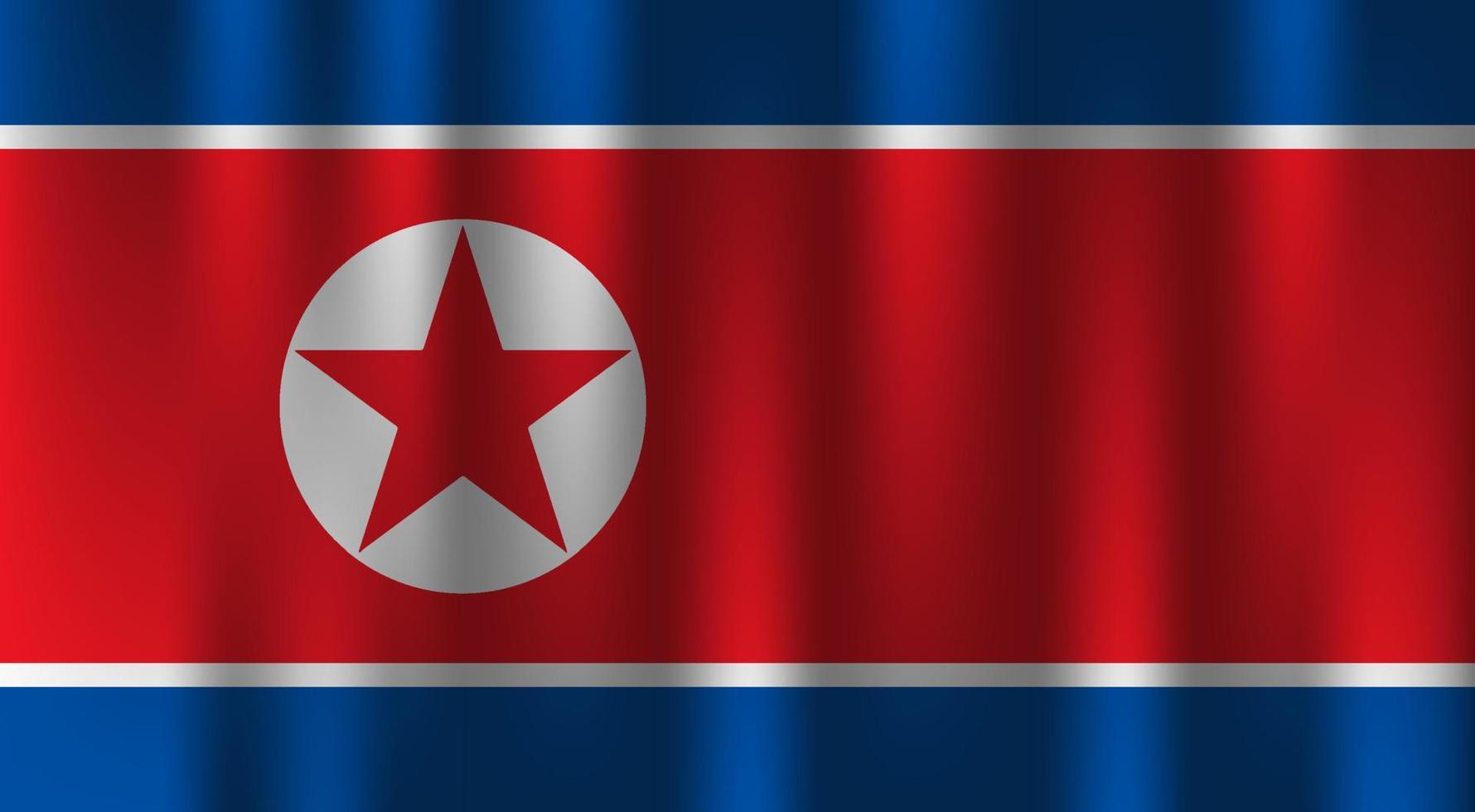flag of north korean country nation symbol 3d textile satin effect background wallpaper vector