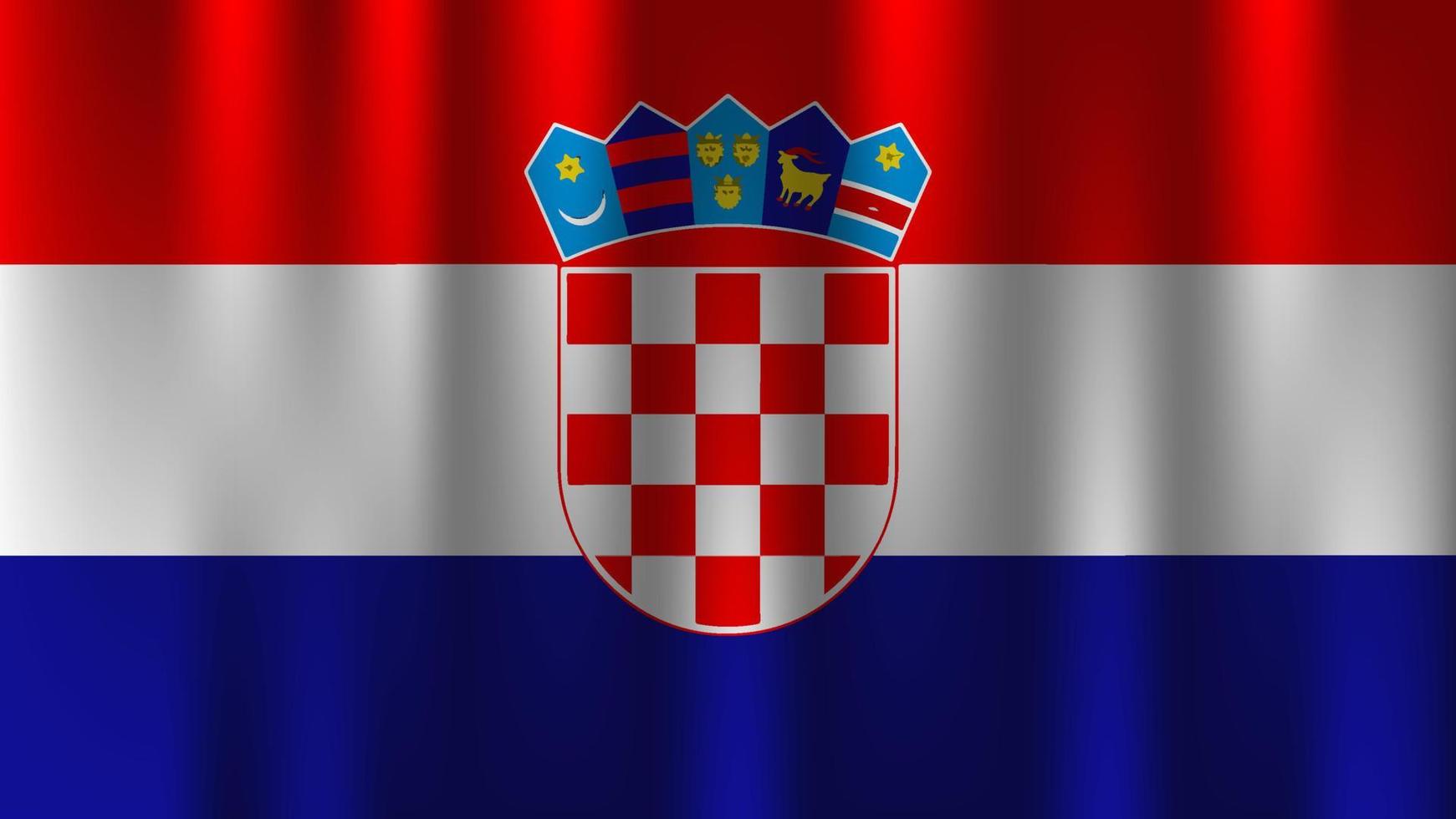 flag of croatia country nation symbol 3d textile satin effect background wallpaper vector