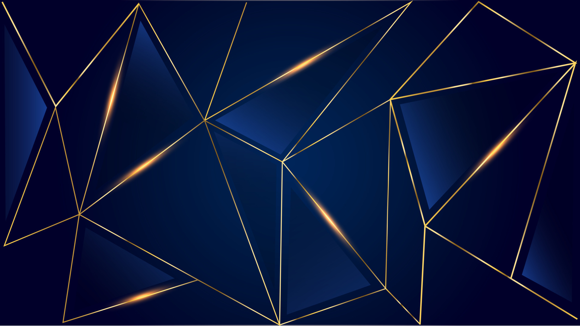 Blue Golden Polygonal Edge Triangle Corner Royal Awards Graphics