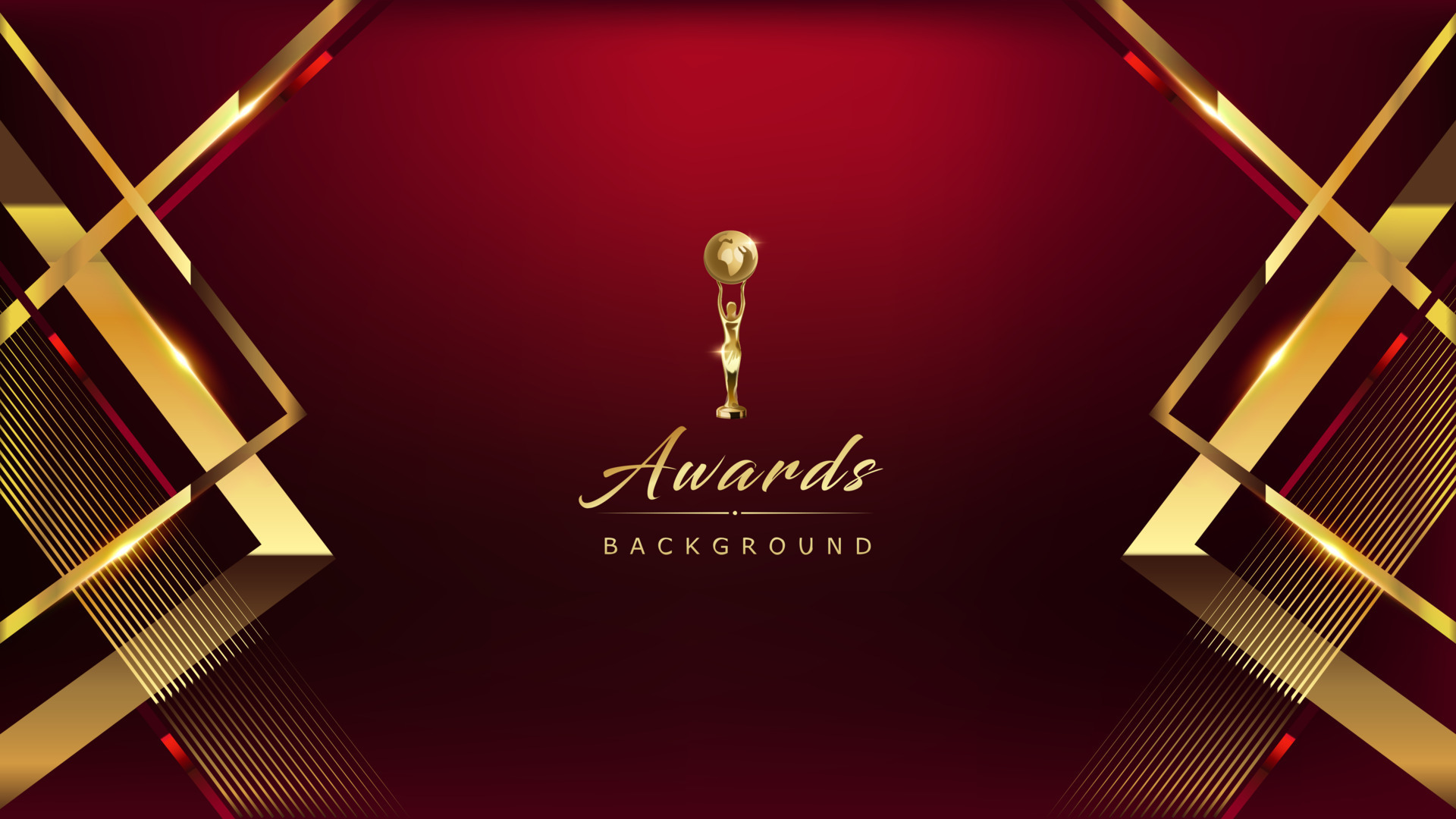 Red Maroon Golden Awards Graphics Background Lines Frame Corner