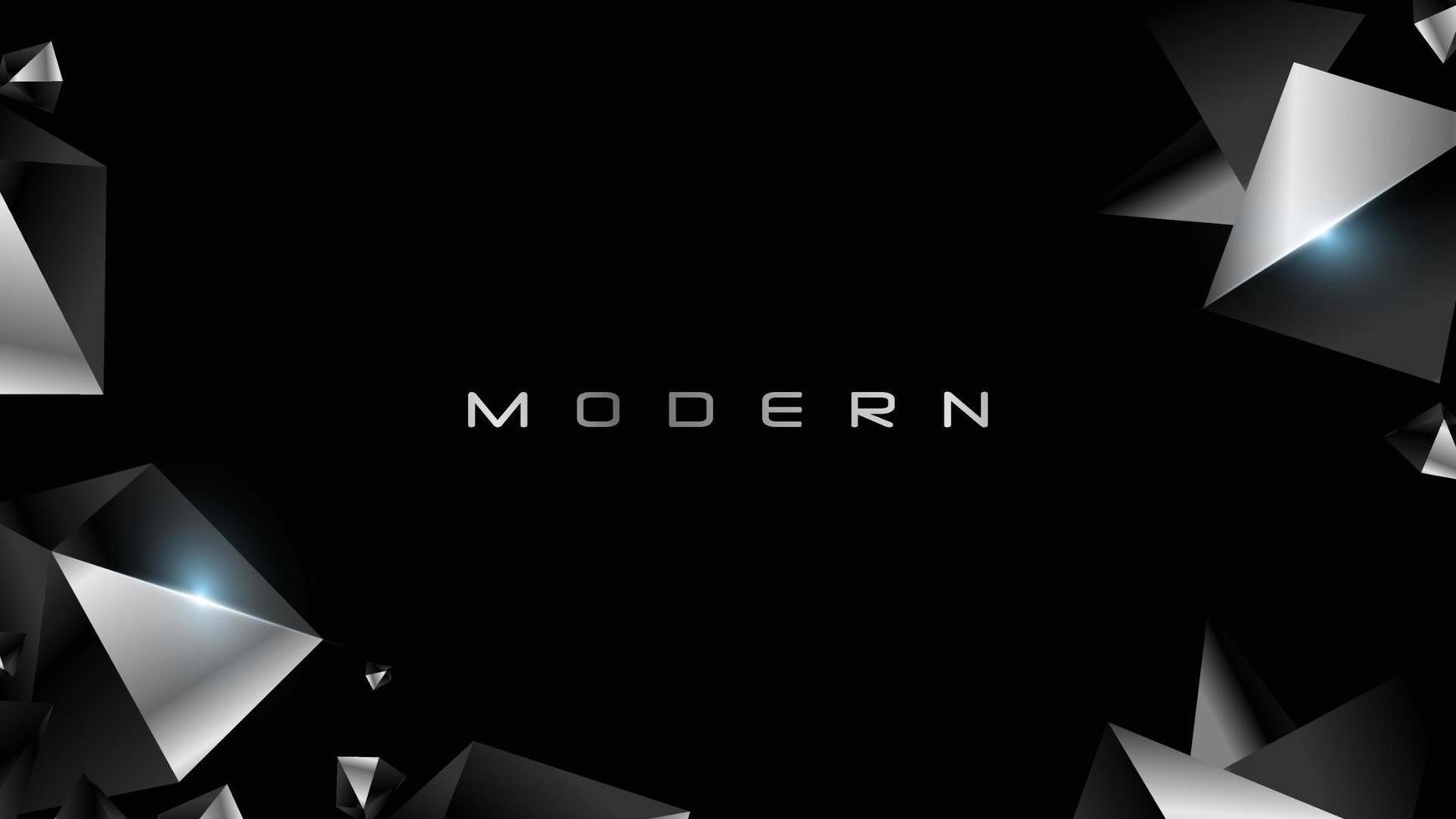 Black Modern Luxury Abstract Award Background. Elegant Rich Dark Template Design. Polygonal Triangle Stone Sharp Edge Materials. Automobile Technology Dynamic Shape Design and Silver Beautiful Artwork vector