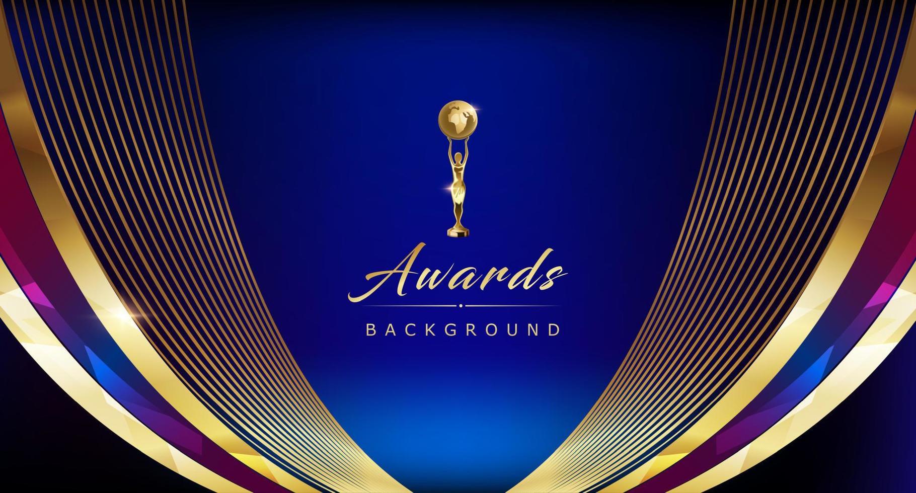 Blue Pink Golden Curve Corner Royal Awards Graphics Background Lines Moving Crystal Elegant Shine Modern Template Luxury Premium Corporate Abstract Design Template Banner Certificate Dynamic Shape vector