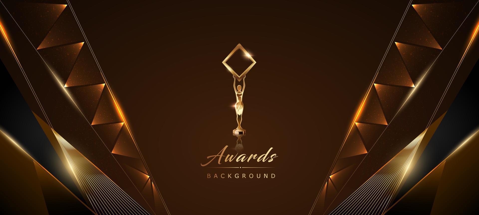 Red Black Golden Side Lines Triangle Polygonal Award Background. Trophy on Luxury Background. Modern Abstract Design Template. LED Visual Motion Graphics. Wedding Invitation Poster. Certificate Design vector