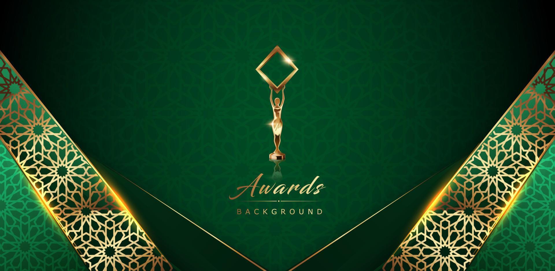 ramadan kareem verde fondo de lujo verde árabe islámico con patrón geométrico y hermoso ornamental. fondo de premio. vector