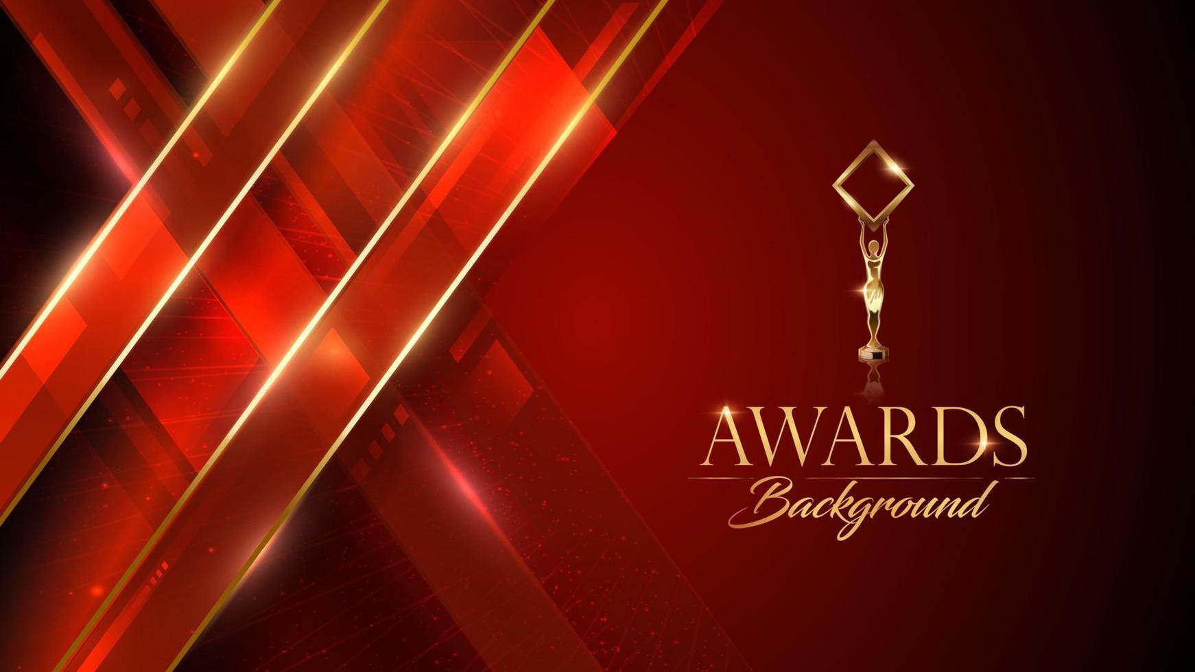 Red Golden Award Background. Luxury Graphics. Modern Abstract Background. Corner Cross Lines Blended Background. vector