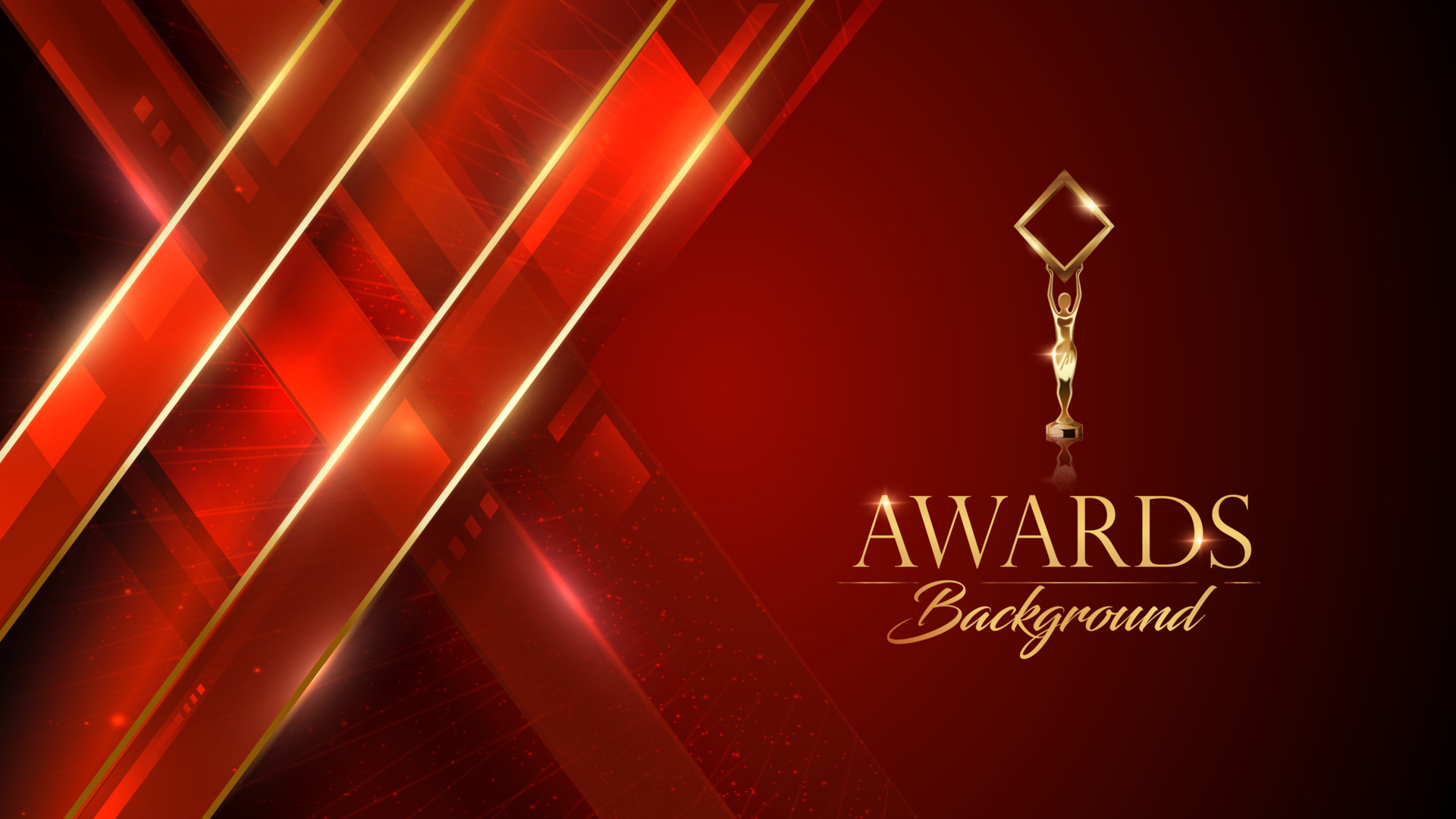 Red Golden Award Background. Luxury Graphics. Modern Abstract