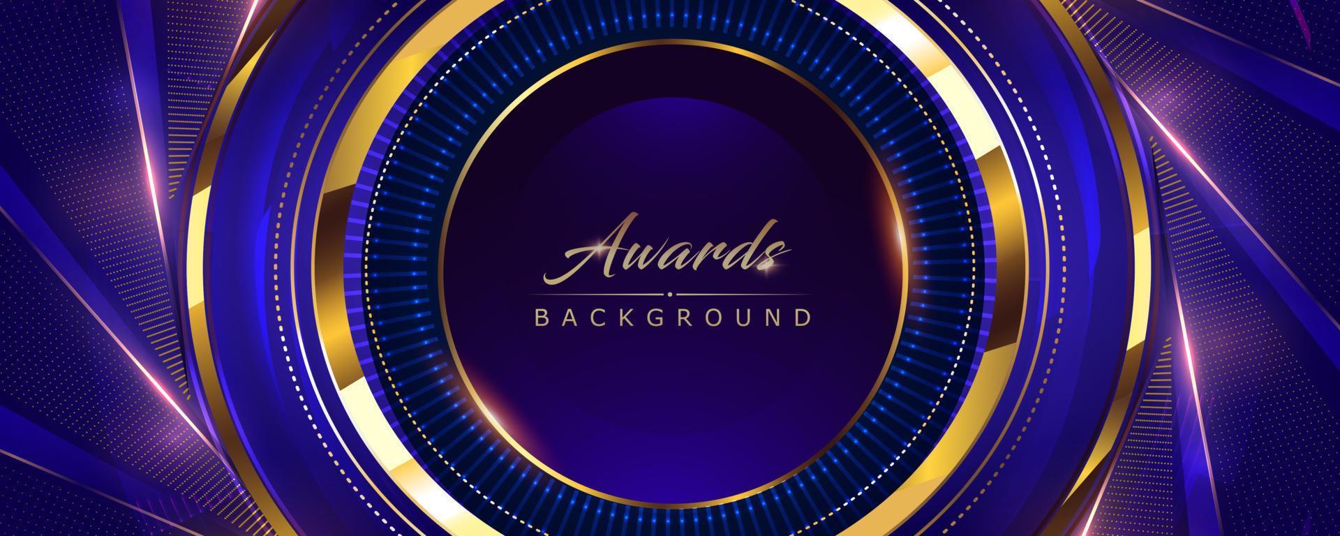 Blue and Golden Color Round Ring Circle Award Background. Luxury Background Graphics. Modern Abstract Template. Expensive Looking Amazing Look. Golden Gradient Tunnel Hud Motion Look Design. vector