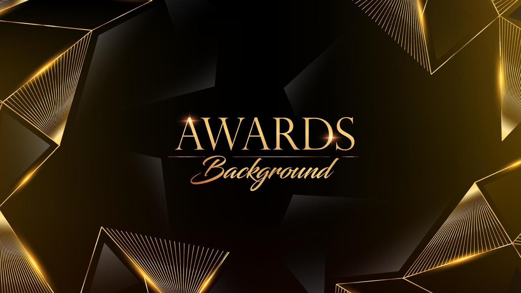 Black Golden Polygonal Edge Triangle Corner Royal Awards Graphics