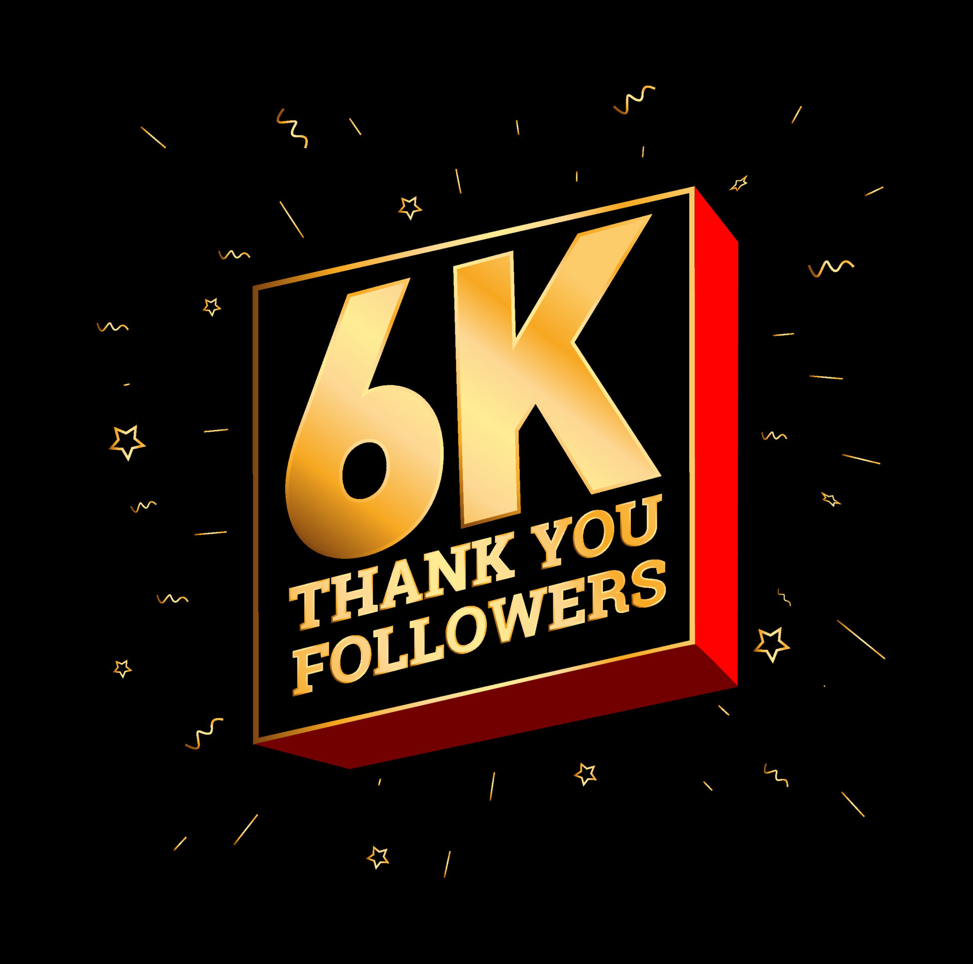 6K Thank you Followers. 6000 followers thanks post. 19605578 Vector Art
