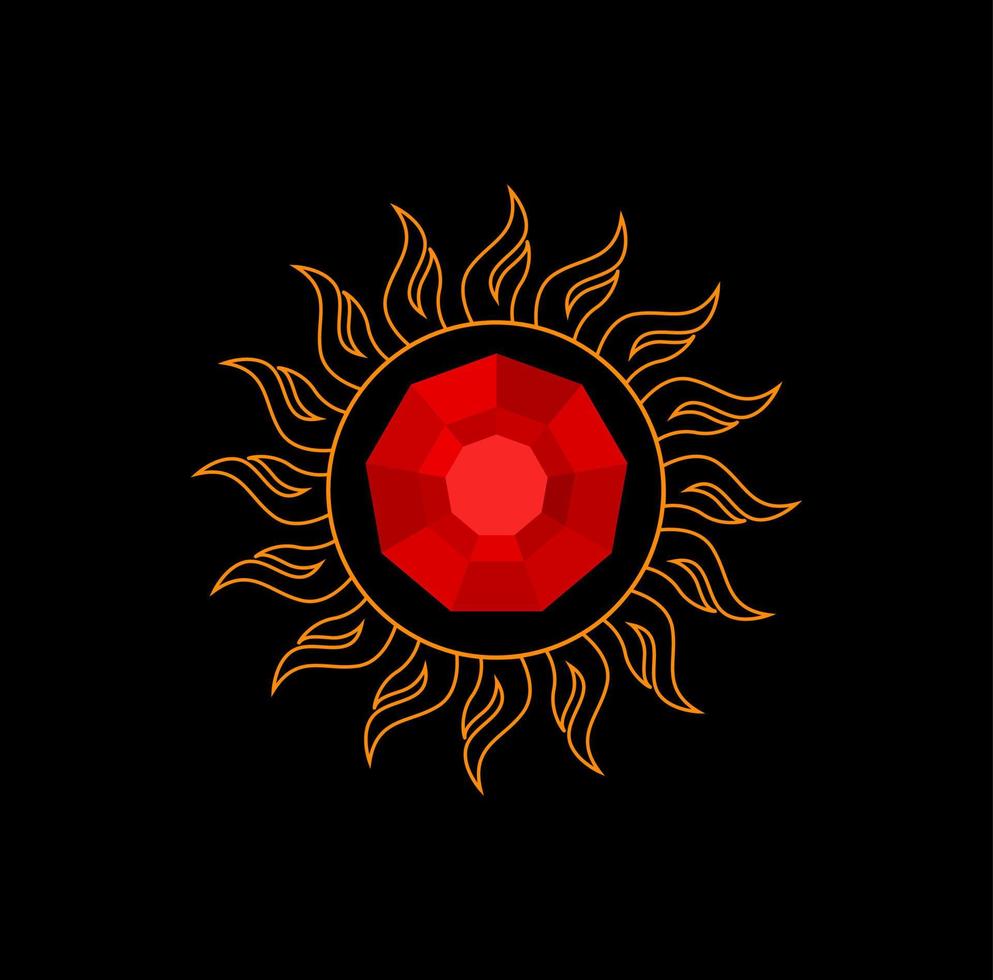 sun and red diamond vector logo.