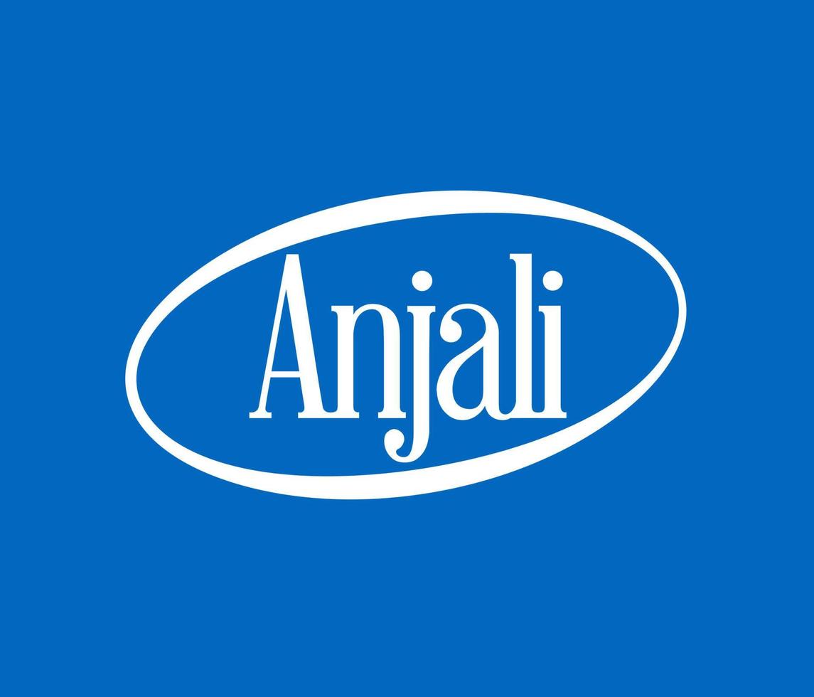 logotipo del nombre de la empresa anjali. logotipo de la marca electrónica anjali. vector