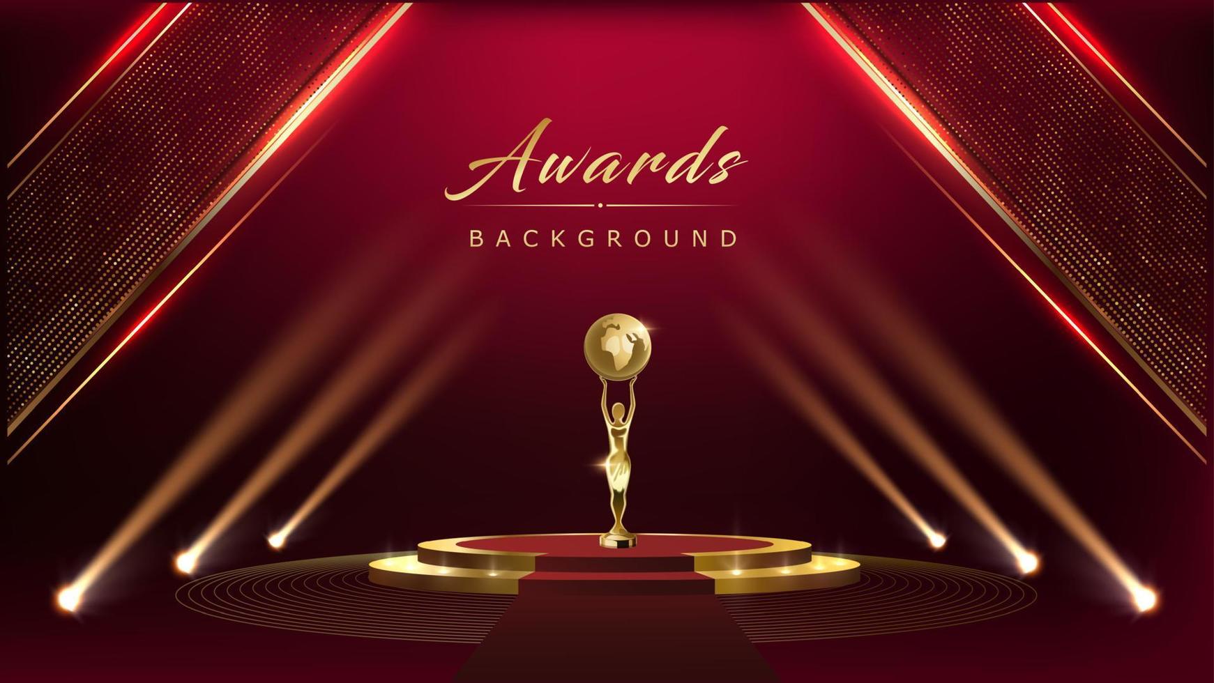 Red Carpet Bollywood Stage Maroon Steps Spot Light Golden Royal Awards Graphics Background Elegant Shine Modern Template Luxury Premium Corporate Abstract Design Template Banner Certificate Dynamic vector