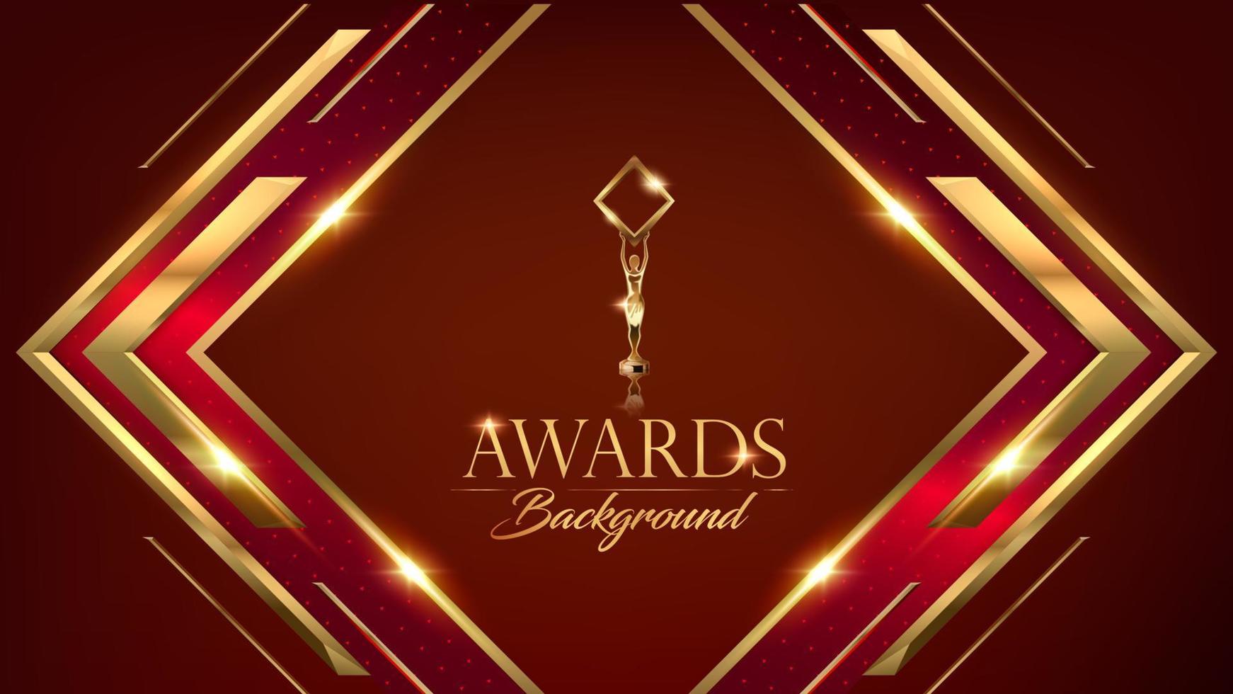 Red Maroon Golden Royal Awards Graphics Background Arrow Frame Side Triangle Elegant Shine Modern Blended Template Luxury Premium Corporate Abstract Design Template Banner Certificate Dynamic Shape. vector