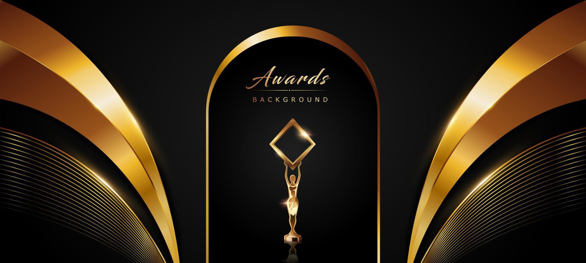 spontaan Omkleden Resultaat Black and Golden Award Background. Elegant Looking Premium Template Design.  Wedding Invitation Card. Engagement Ceremony Invite. Corner Side Design  with Beautiful Background. Center Display Arch Gate. 19605669 Vector Art at  Vecteezy