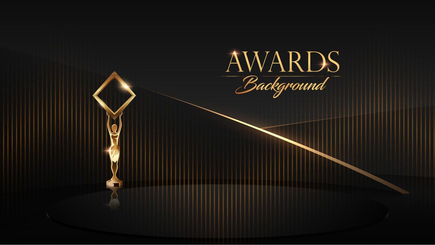 Award Background the nomination ceremony luxury black background with golden Straight Lines . Luxury Background. Modern Award Template. vector