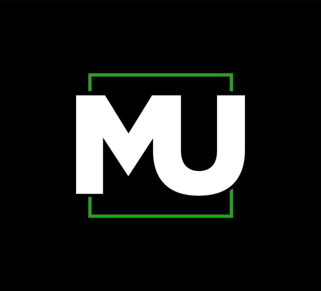 Monograma de letras iniciales de la empresa 'mu'. logotipo mu. vector