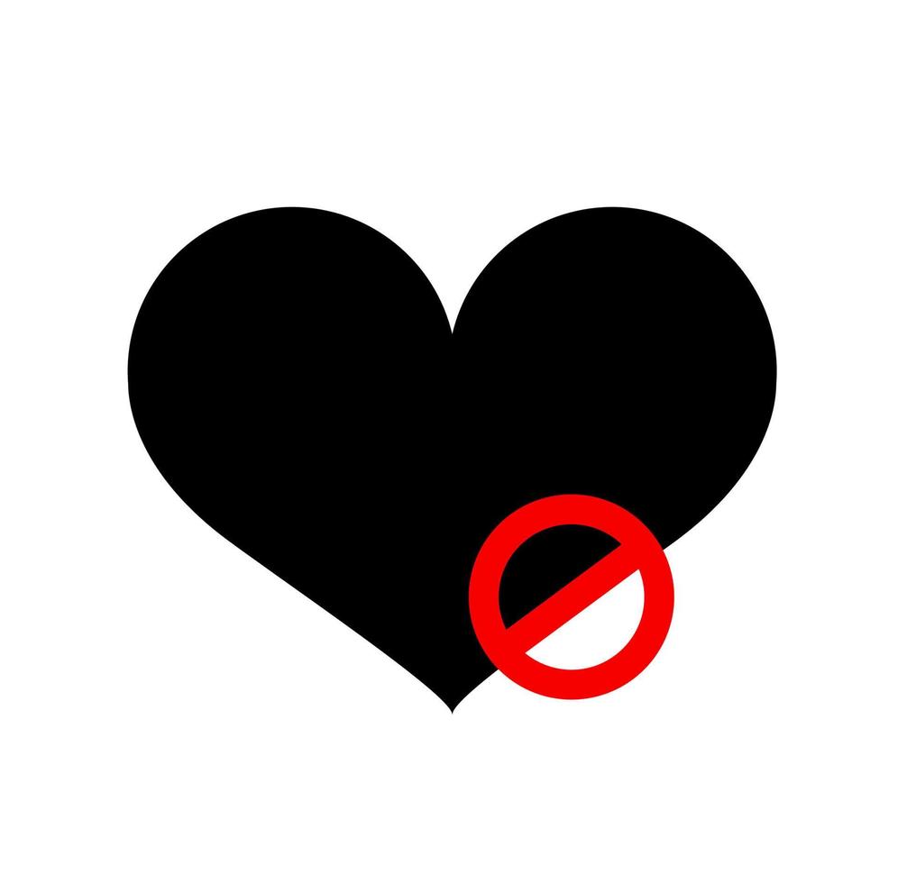 prohibir el amor aquí icono. el amor no permite el icono del vector. vector