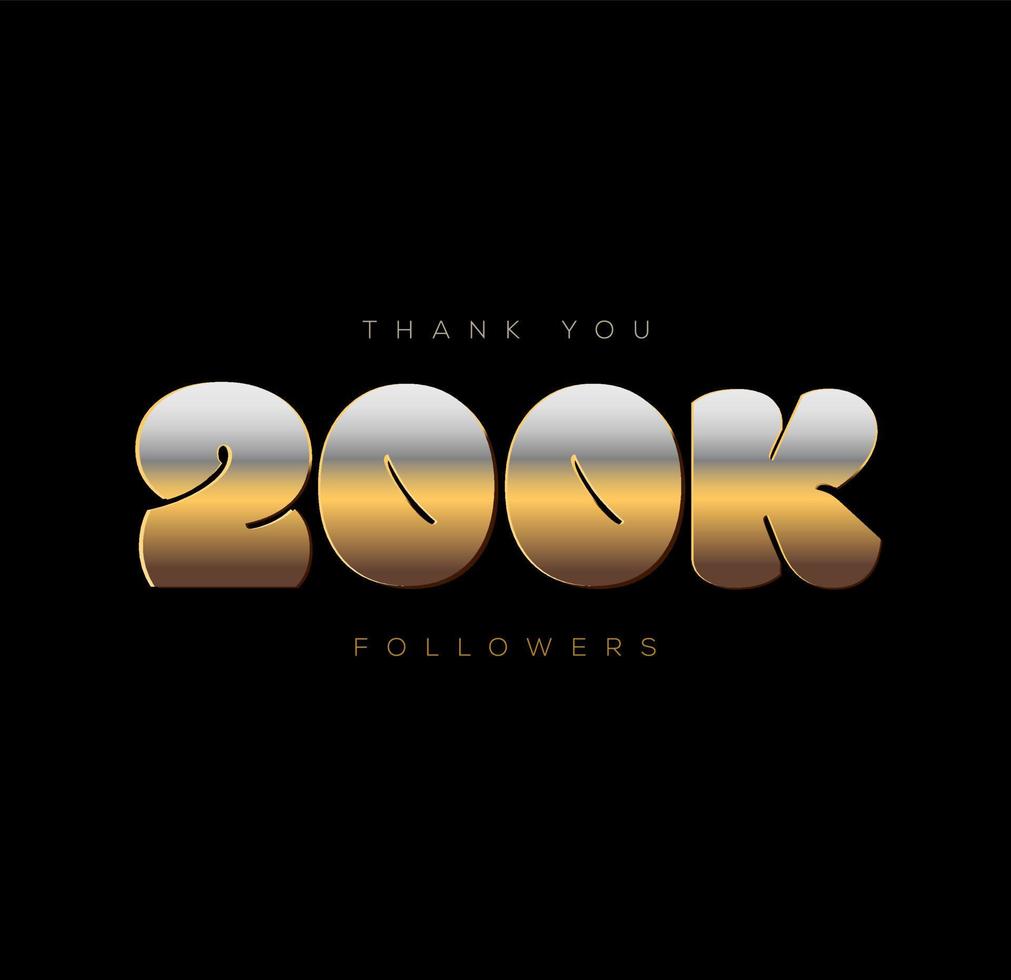 gracias, 200k seguidores. publicación de agradecimiento a los seguidores de las redes sociales. vector