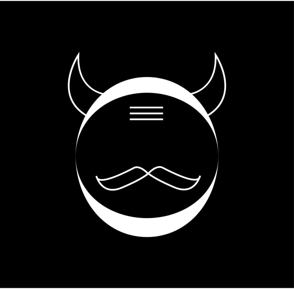 icono de la cara de ravan. ravan cara vector blanco y negro.