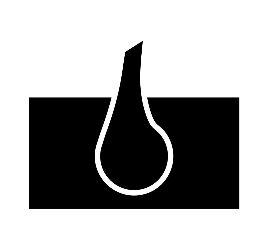 Hair root vector icon. Black hair Hair roots.