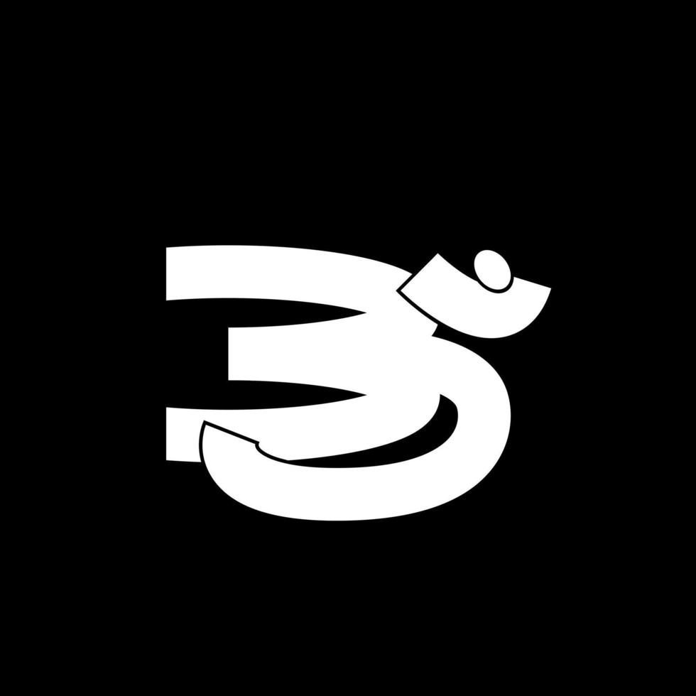 Bold Om sign, Om sign is a Hindu's Holly Symbol. vector