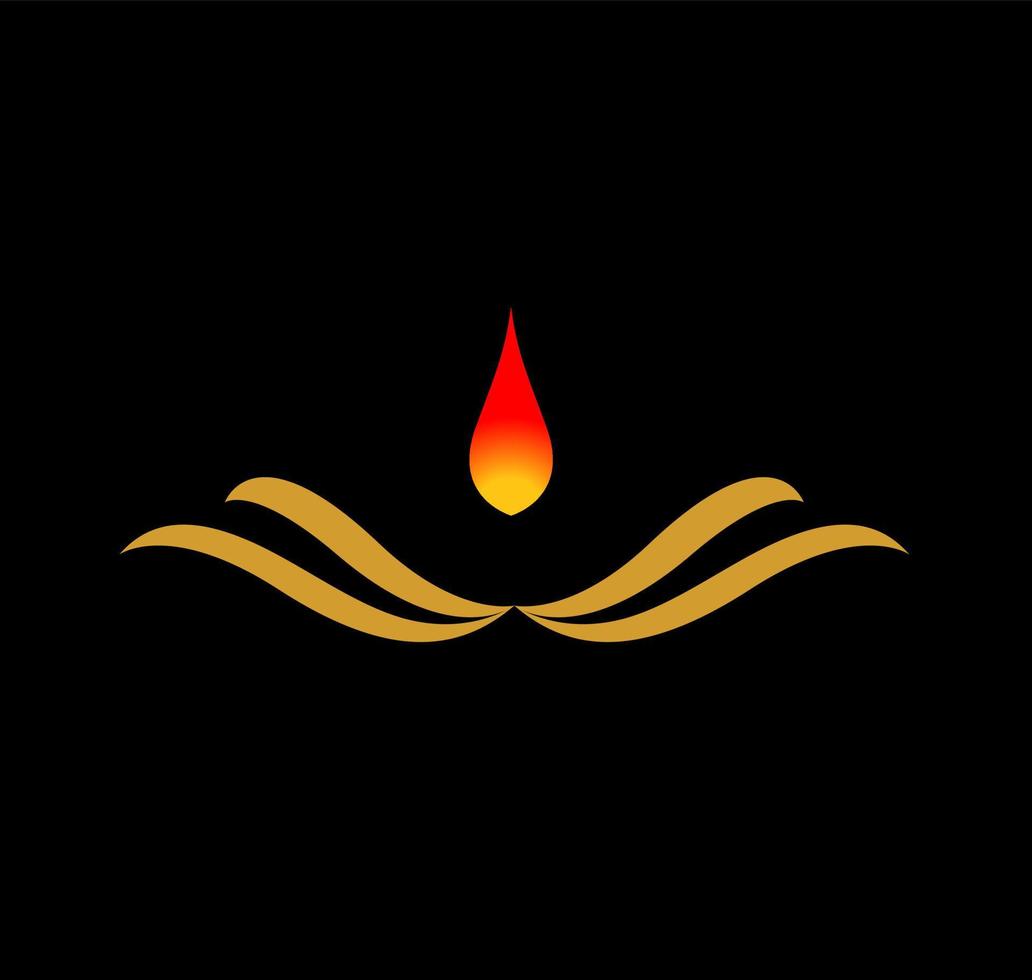 Golden diya icon. diwali golden diya vector. vector