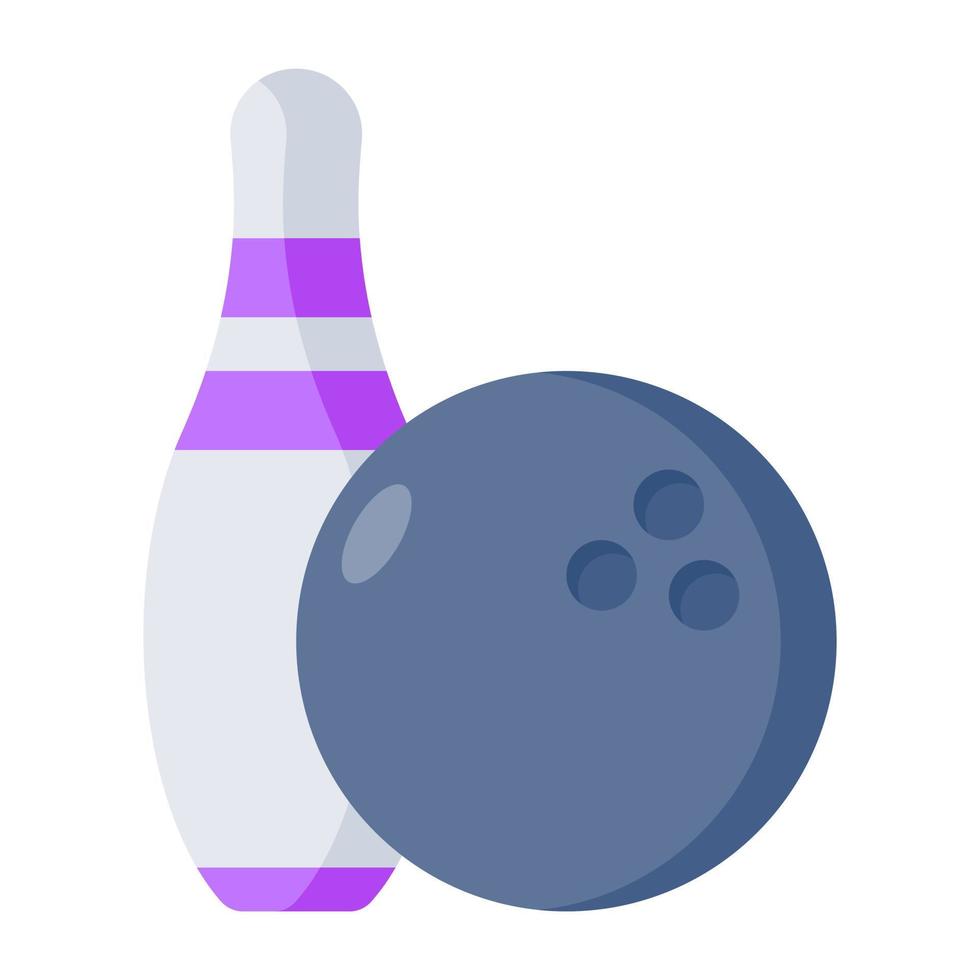 Skittles with ball showcasing concept of bowling game vector