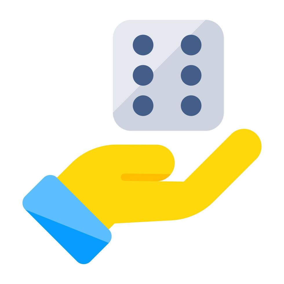 A flat design, icon of ludo dice vector