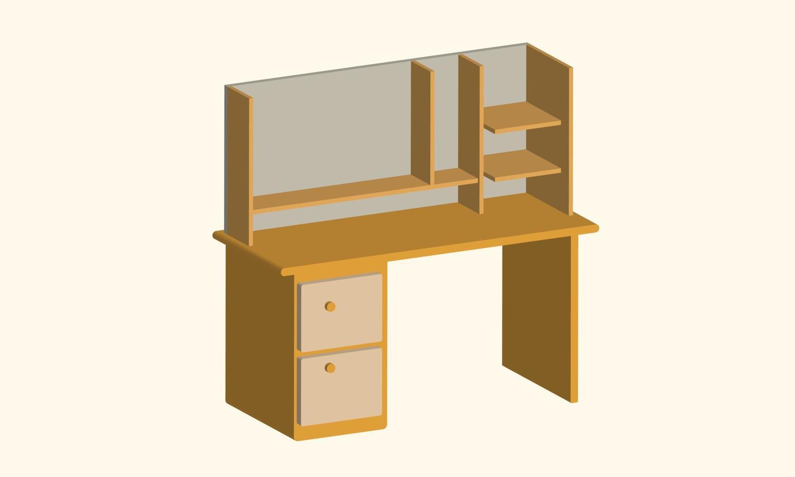 mesa isométrica y diseño vectorial de cáscara para muebles o elementos de ilustración relacionados con el interior vector