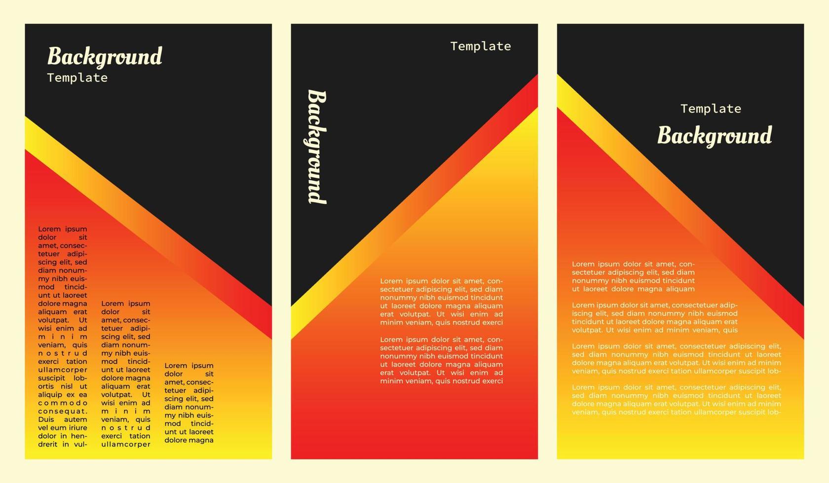 Geometric background template set copy space for poster, banner, flyer, brochure, leaflet, or pamphlet vector