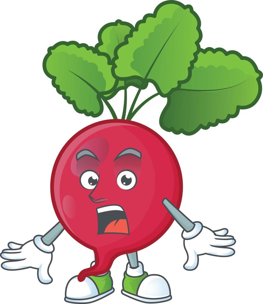 Red Radish cartoon character style vector