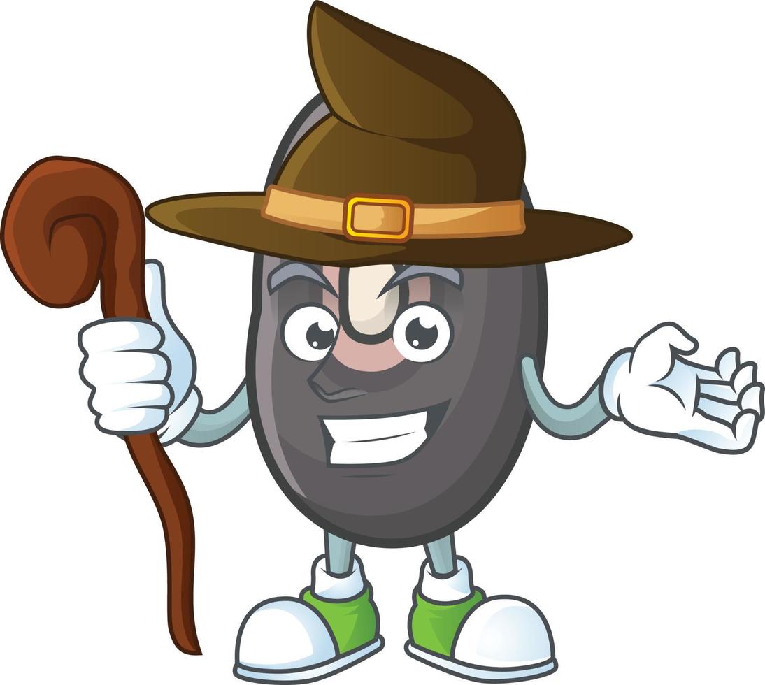 Black beans cartoon character style vector