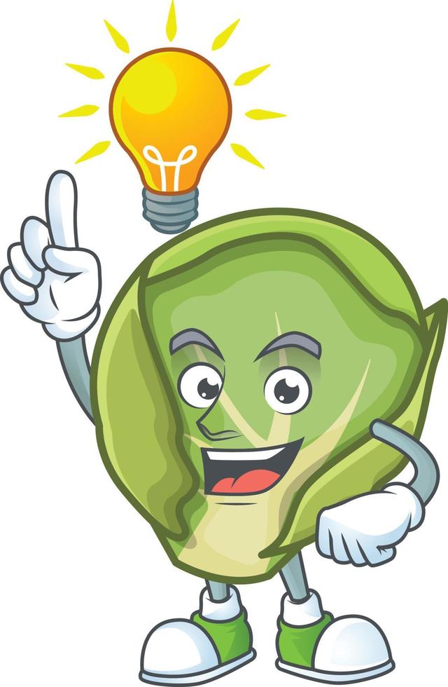 Brussels sprouts cartoon character style vector