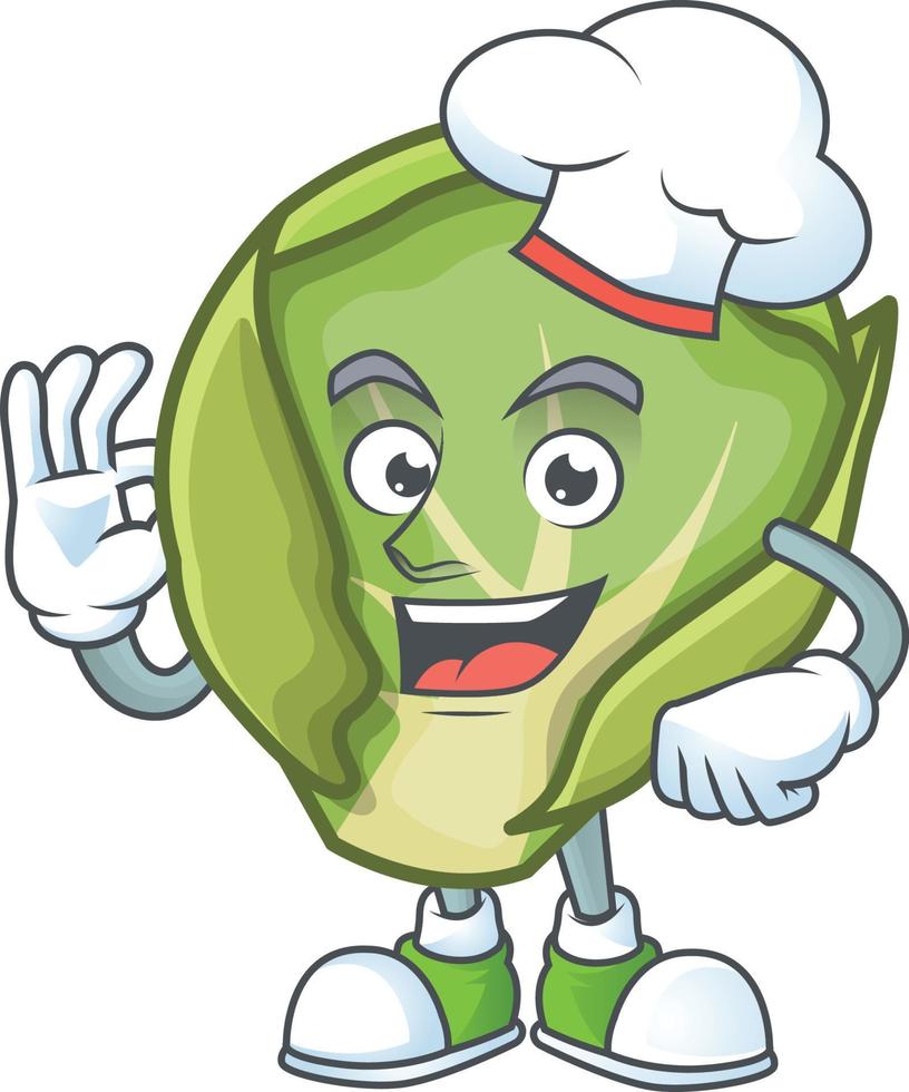 Brussels sprouts cartoon character style vector