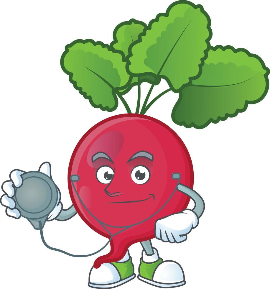 Red Radish cartoon character style vector