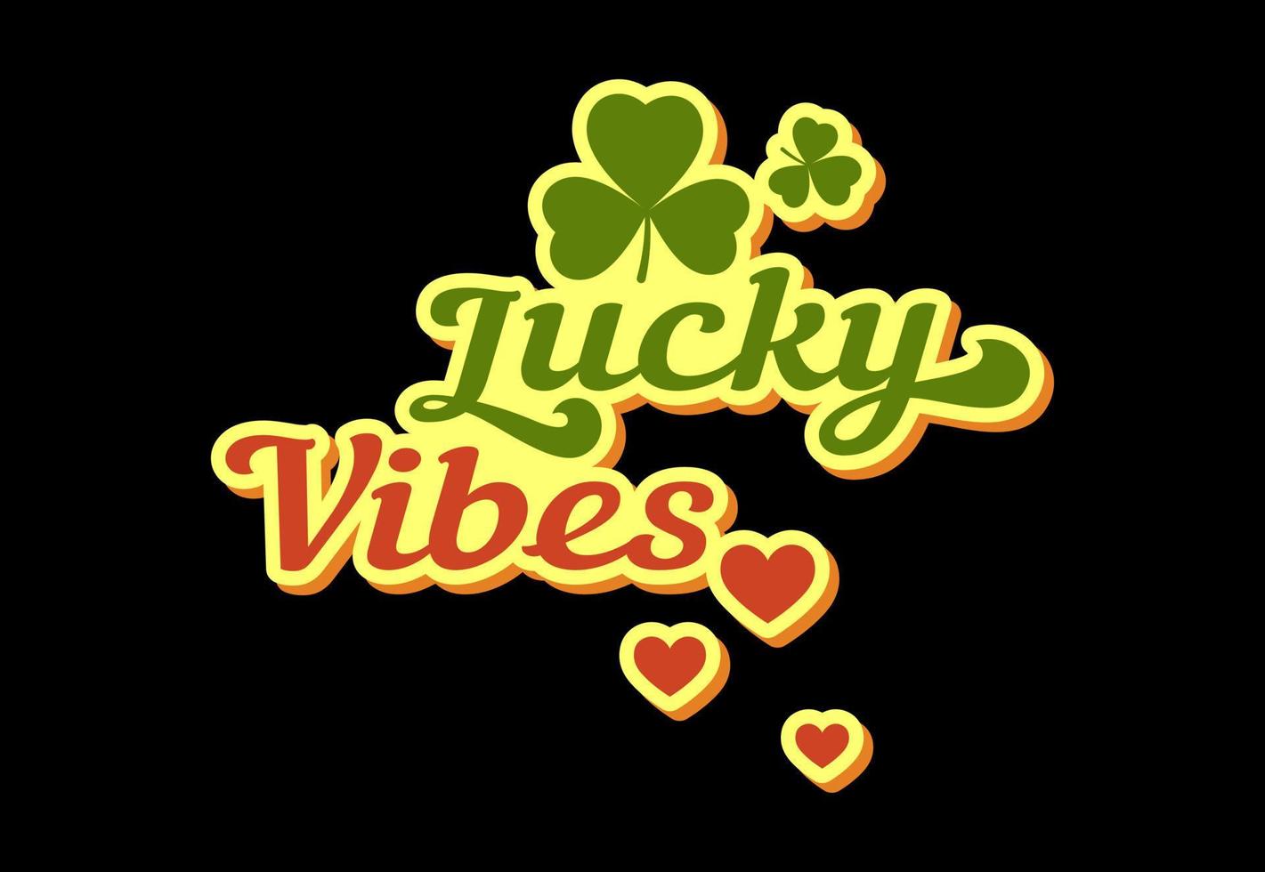 St. Patrick's Day Lettering. Lucky Vibes. vector
