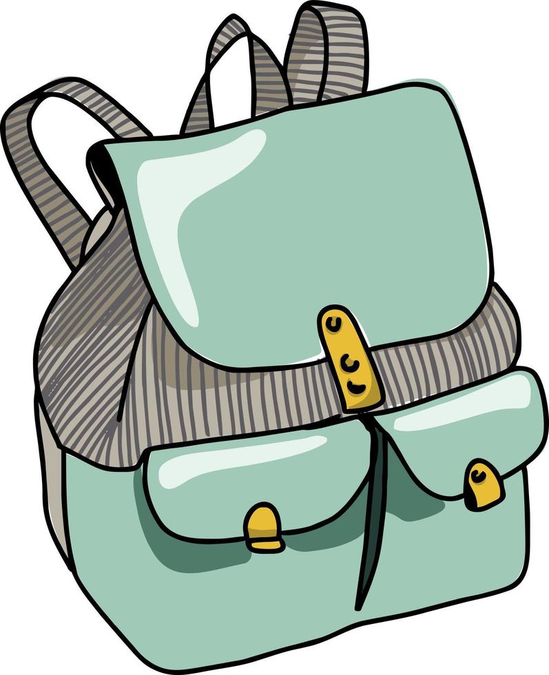 Green backpack vector design