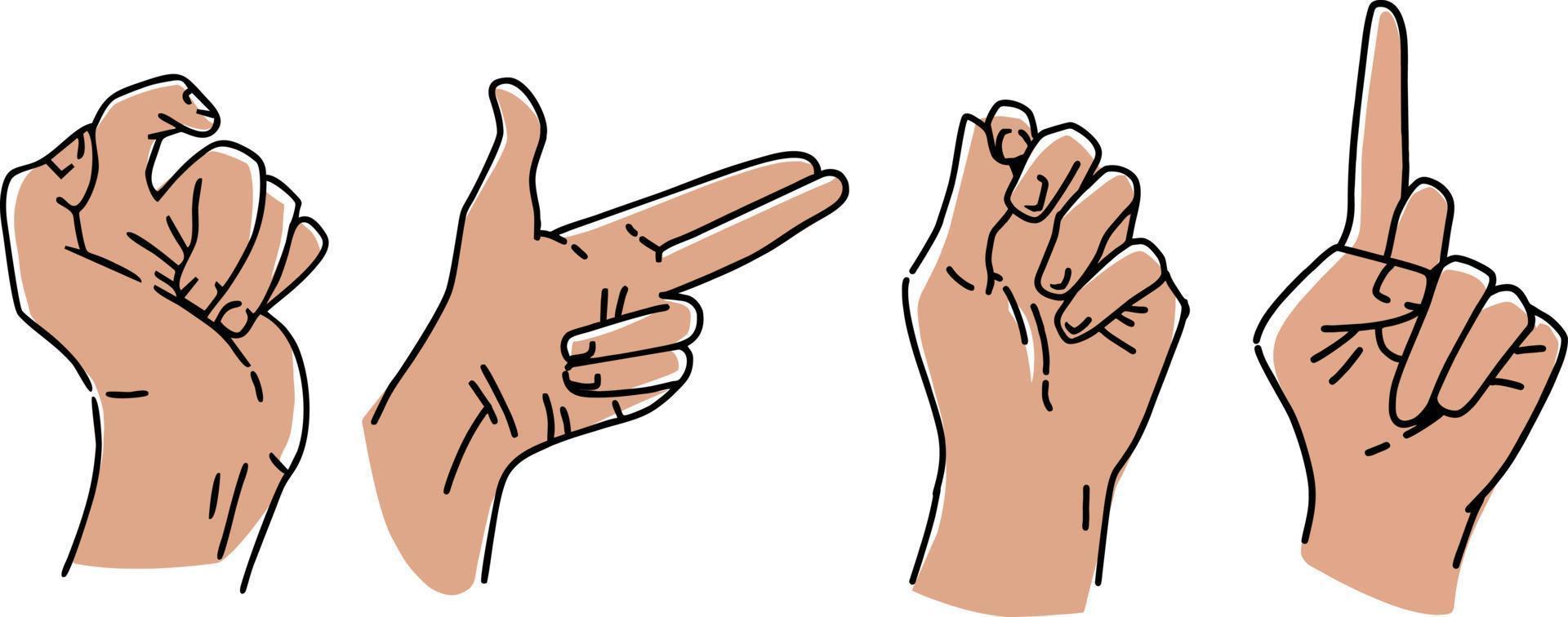 illustration of hand pose vector design