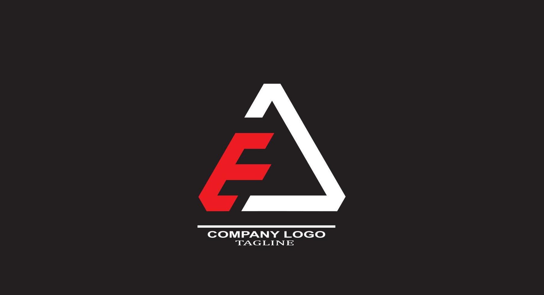 diseño de logotipo ea o ae en forma de triángulo vector