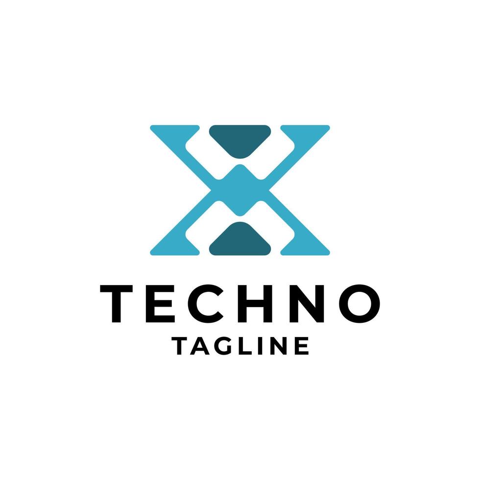 technology themed letter X logo. great for any technology-related business vector