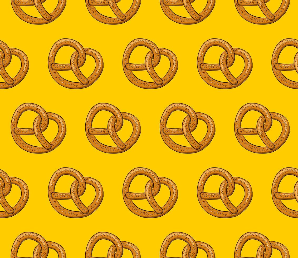 fondo de vector transparente amarillo con deliciosos pretzels