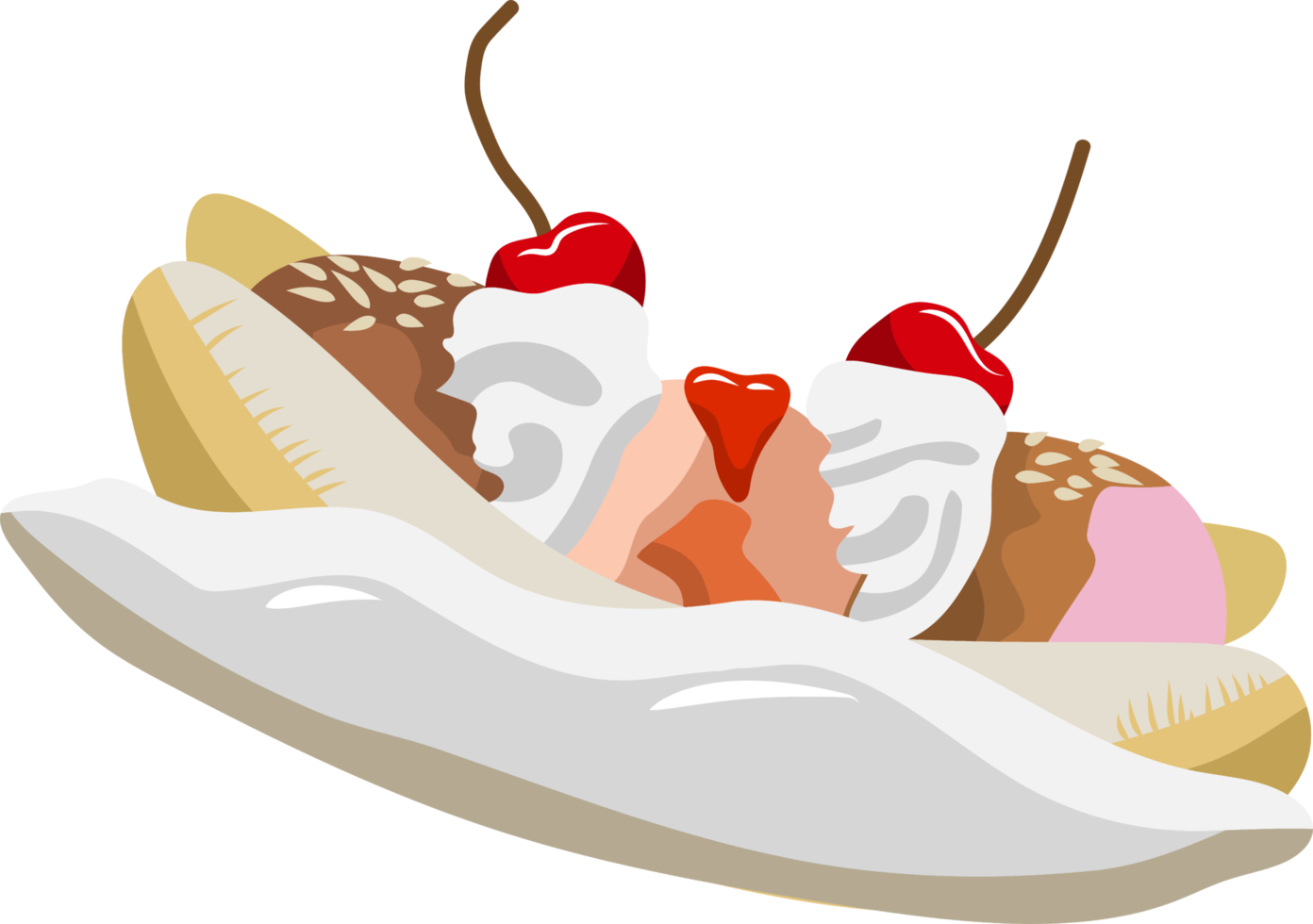 banana split png graphic clipart design