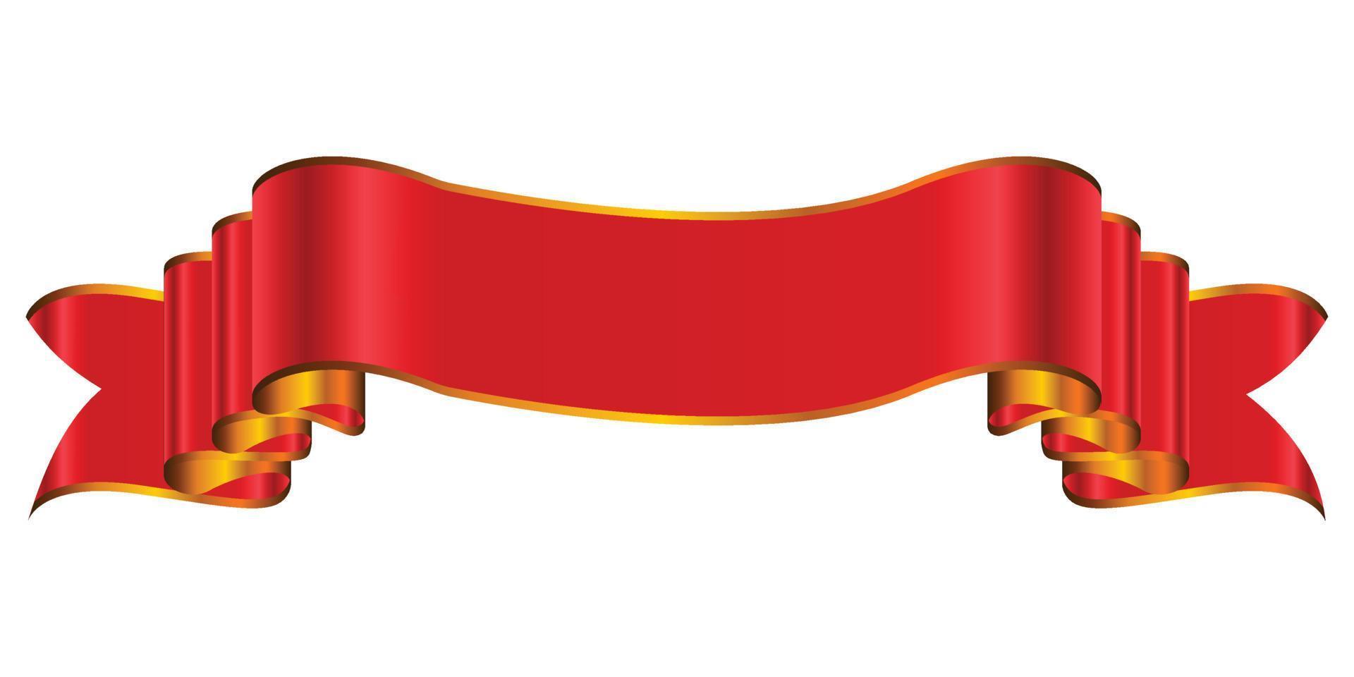 Elegant red ribbon banner vector illustration.