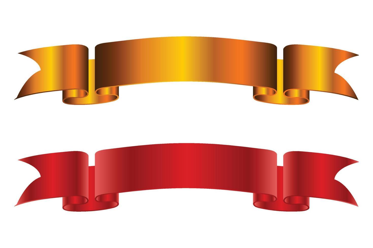 Ilustración de vector de banner de cinta roja y dorada de elegancia.