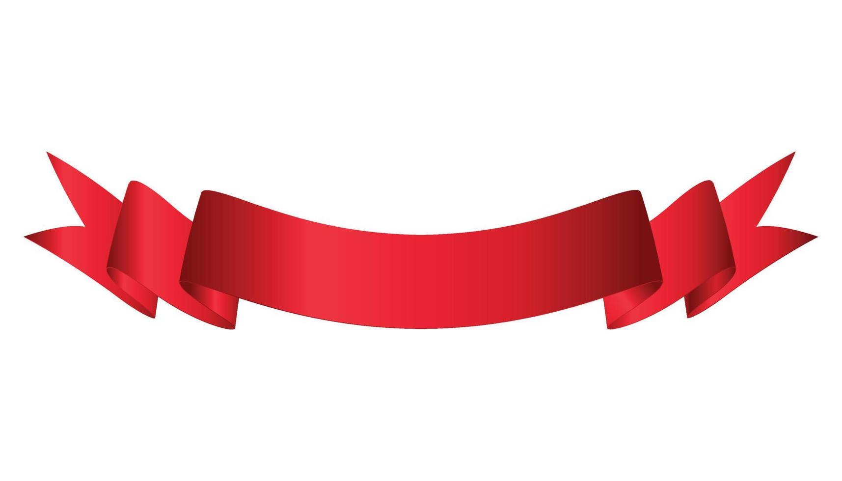 Elegant Red Ribbon Banner Vector Illustration.