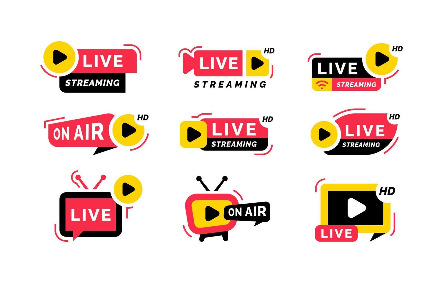 Live Stream Label for Youtube Channel. vector