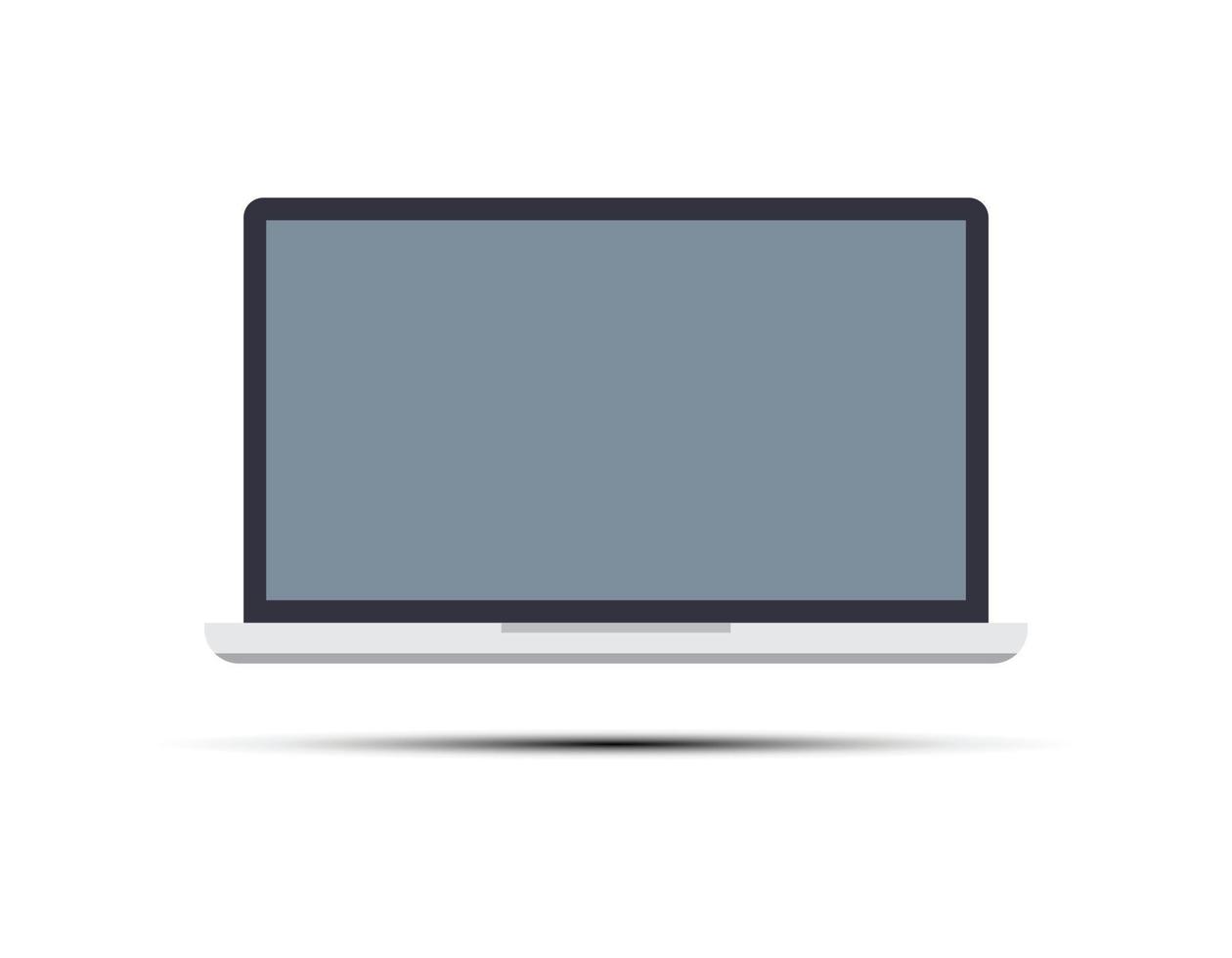 Laptop computer icon with blank screen isolated on white background. Vector illustration EPS10