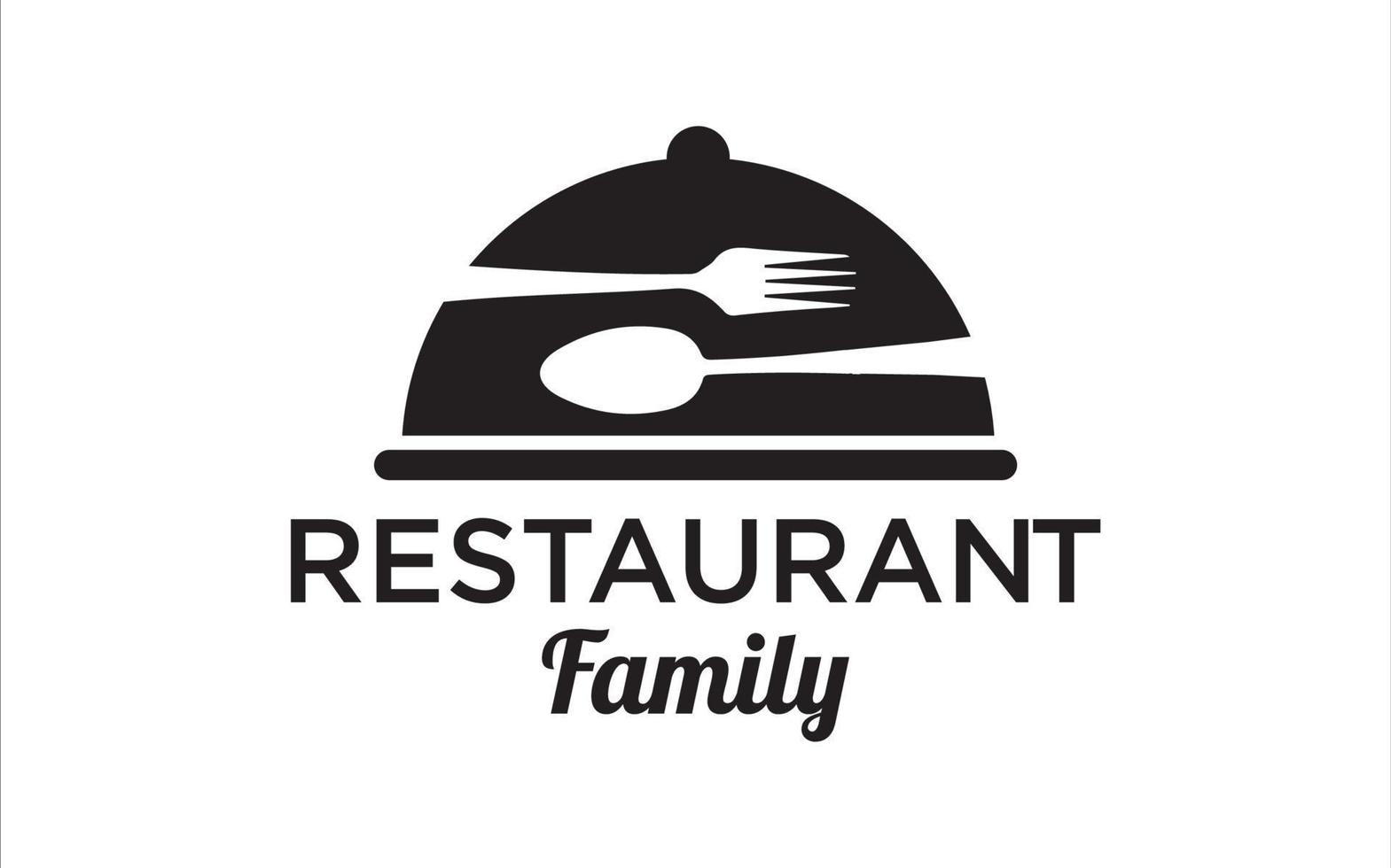 Restaurant badge, poster with fork and knife logo template vector