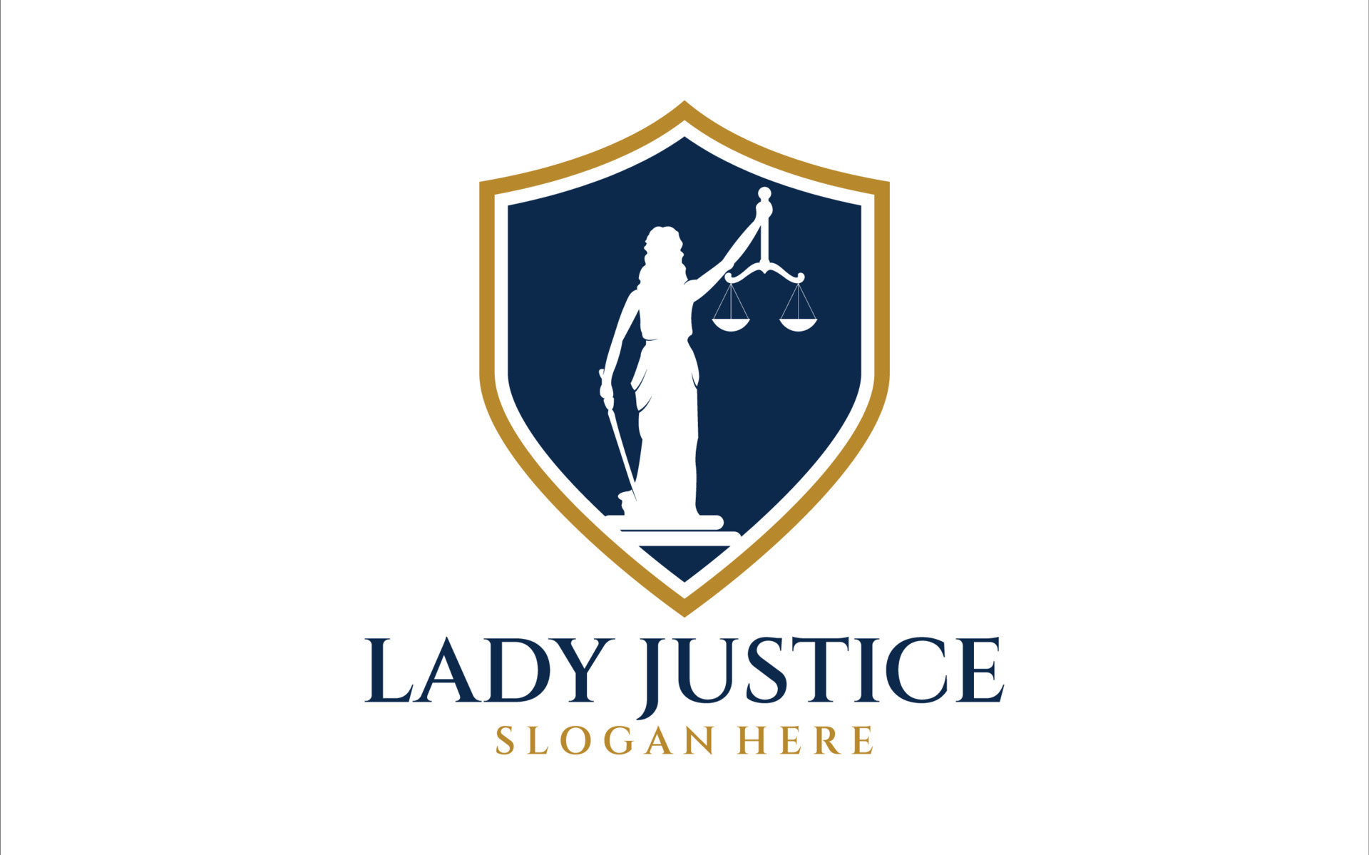 lady law concept, lawyer, justice design.Logo or label for law firm