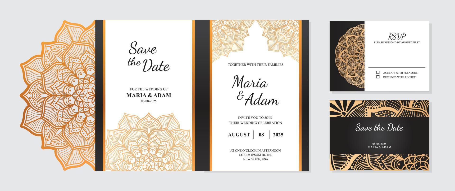 Laser Cut Formal Wedding Invitation Template vector